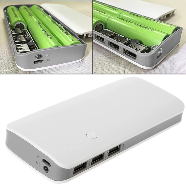 5 uds portátil móvil USB Power Bank cargador paquete caja módulo