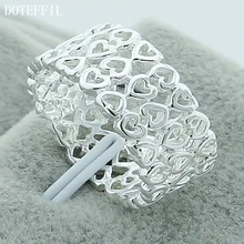 DOTEFFIL – bague en argent Sterling 925 pour femme, bijou de charme à la mode, Design plein cœur, fête de fiançailles, mariage