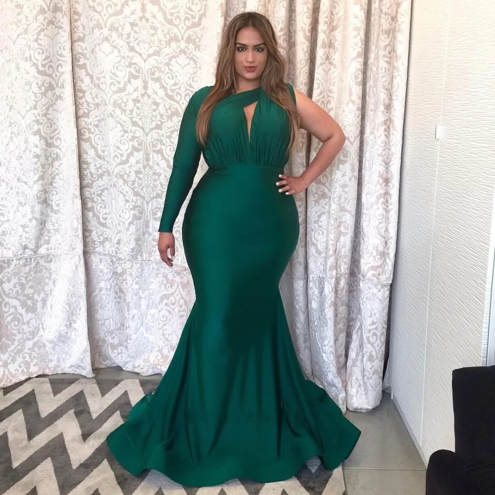 

Plus Size Arabic Muslim Mermaid Long Sleeve Evening Prom Dresses Gown Long 2019 Elegant Women Formal Gala Dress