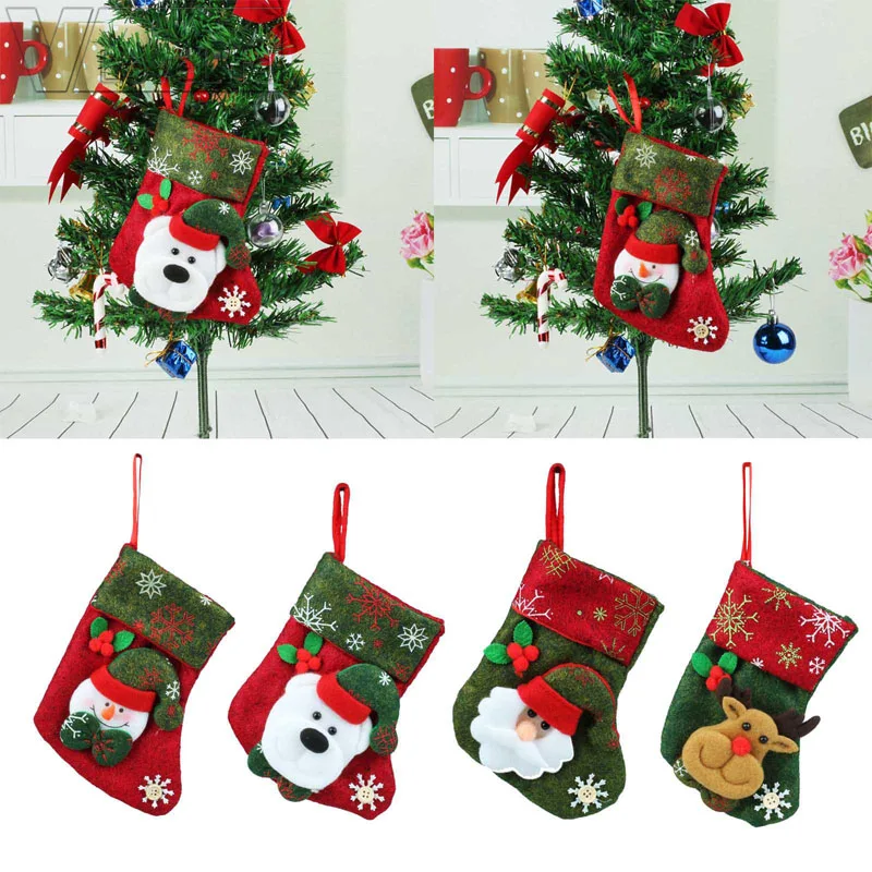 

Christmas Stocking Santa Claus Gift Bag Christmas Tree Decorations Noel New Year's Products Festive Party Supplies
