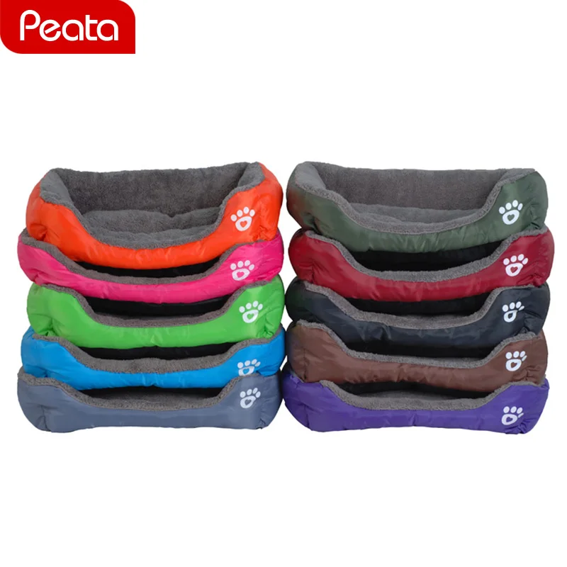 Best Pet Sofa Warm Dog Beds for Small Large Dogs Cat Blanket Cat Bed House Home Waterproof Bottom Soft Fleece Pet Shop Kennel V1