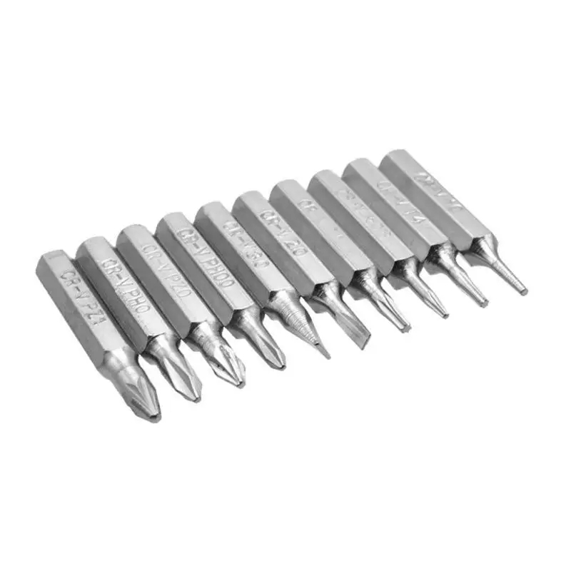 

10pcs 4mm CR-V Screwdriver Bits Set Phillips Slotted Torx Batch Head Bit Mobile Phone Repair Tool