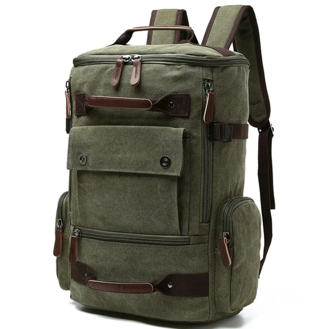 Мужской рюкзак для ноутбука 15 дюймов, рюкзак, холщовая школьная сумка, дорожные рюкзаки для подростков, мужской рюкзак для ноутбука, рюкзак для компьютера, сумки - Цвет: ArmyGreen