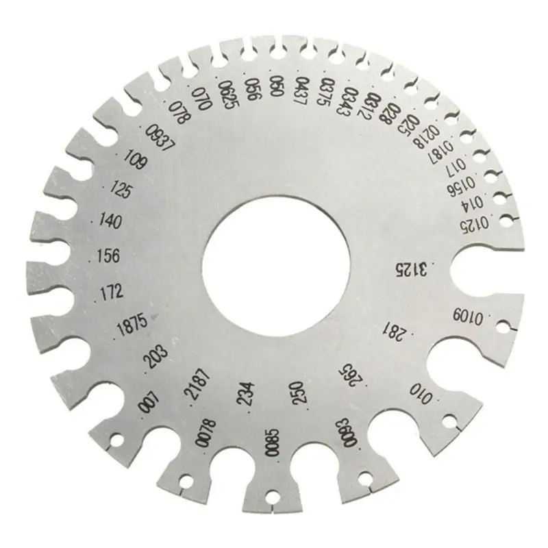 Нержавеющая сталь 0-36 круглый AWG SWG провод Калибр толщина измерительный Лист диаметр металла машинист измерительная пластина линейка