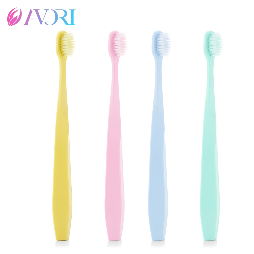 

AVORI Toothbrushes 4pcs Gumline 45 Degree household Ultra Soft Tooth brushes Tapered Bristles For Adults 4 color top quality