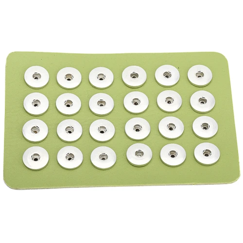 Маленькие 24 шт многоцветные мягкие pu кожаные металлические кнопки дисплей доска унисекс DIY шоу ювелирные изделия подходят 24 шт 18мм-20 мм кнопки - Цвет: Green