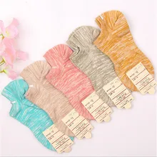 Новое поступление, женские хлопковые носки, 5 пар/лот, весенне-летние и осенние дышащие цветные женские короткие носки