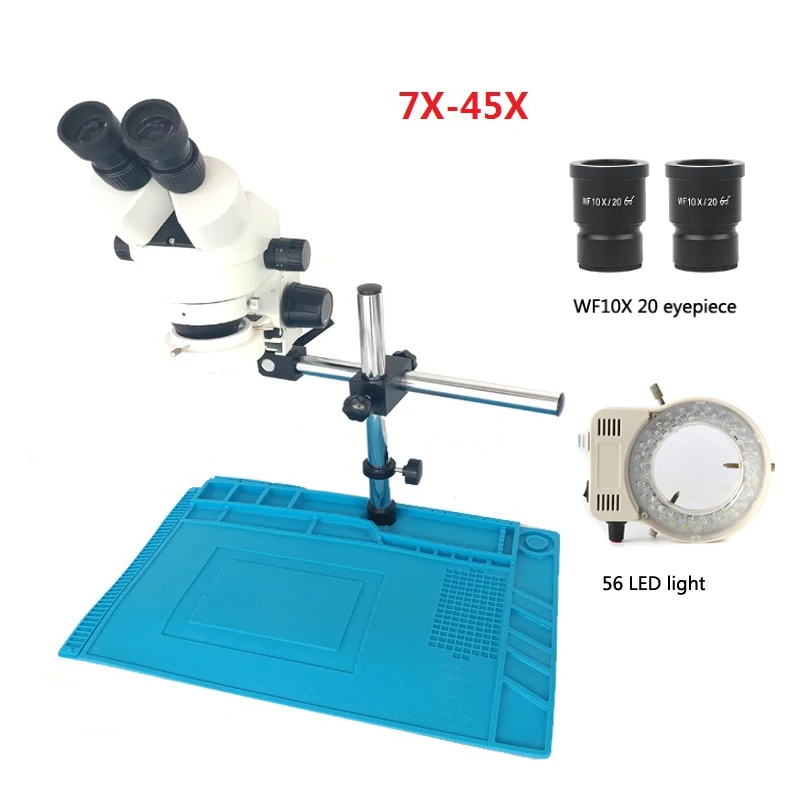 Continue to zoom binocular stereo microscope 7 45X with