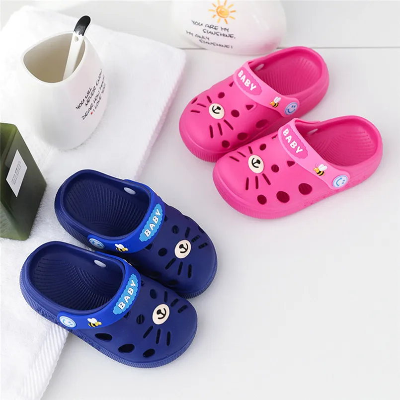 Kids slippers Toddler Infant Baby Kids Girl Boys Home Slippers Cartoon Cat Floor Shoes Sandals pantuflas #4J05 (19)