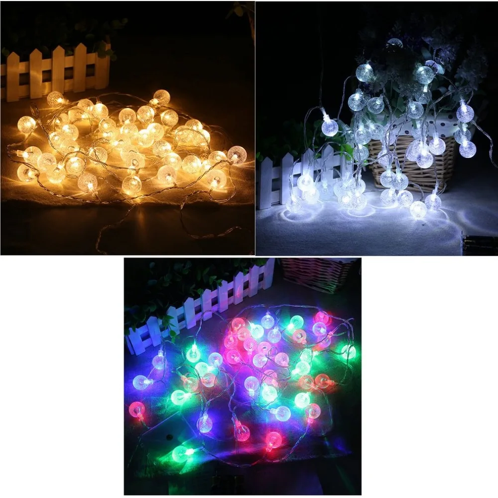 

30 LED Crystal Ball Solar Powered Most Popular Globe Fairy Lights for Outdoor Garden Christmas Decoration for Outdoor