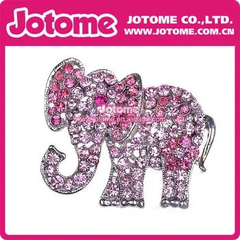 

Cute Pink Elephants Brooch Pins Crystal Rhinestone Animal elephant Kingdom Breastpin Broach jewelry
