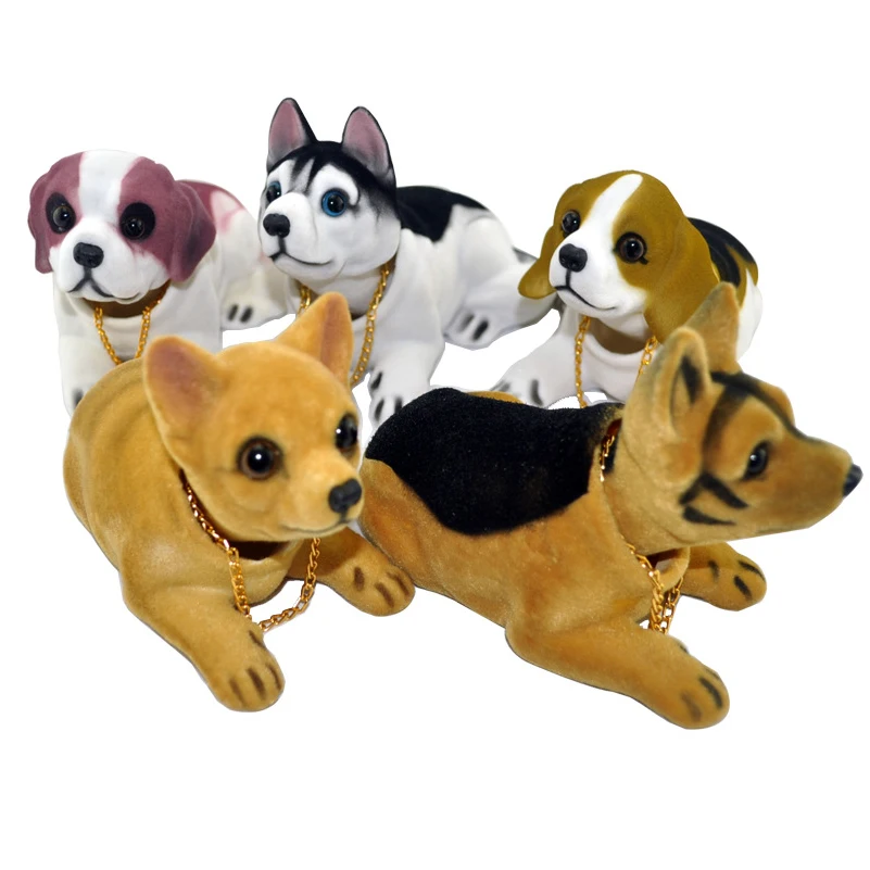 Lovely Home Decor Simulation Shaking Head Lucky Dogs Desk Shaking Head