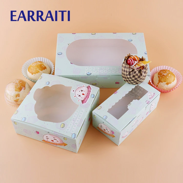 12 PCS Paper Gift Box With Window Dafu Cake Cookies Candy Wedding Birthday Boxes Favors Cardboard Present Packaging | Дом и сад