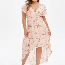 Wipalo размера плюс, шифоновое платье макси с цветочным принтом, летнее женское платье в стиле бохо, платье с коротким рукавом, длина по щиколотку, платье с цветочным рисунком Vestidos