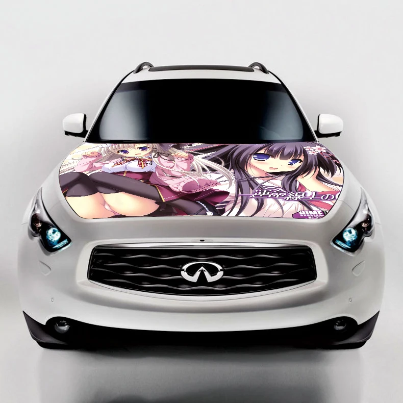 US $49.36 DIY Car Styling Hood Sticker Sexy Anime Decals Camouflage Vinyl Film Exteriors Single Ralliart Stickers On Cars Protective Film