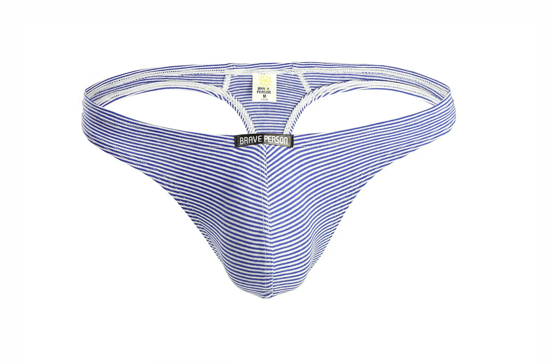 

2019 BRAVE PERSON Brand Underwear Men's Sexy Lycra Cotton G-string Men Thongs Tanga Panties Gay Underwear Stripe T-back