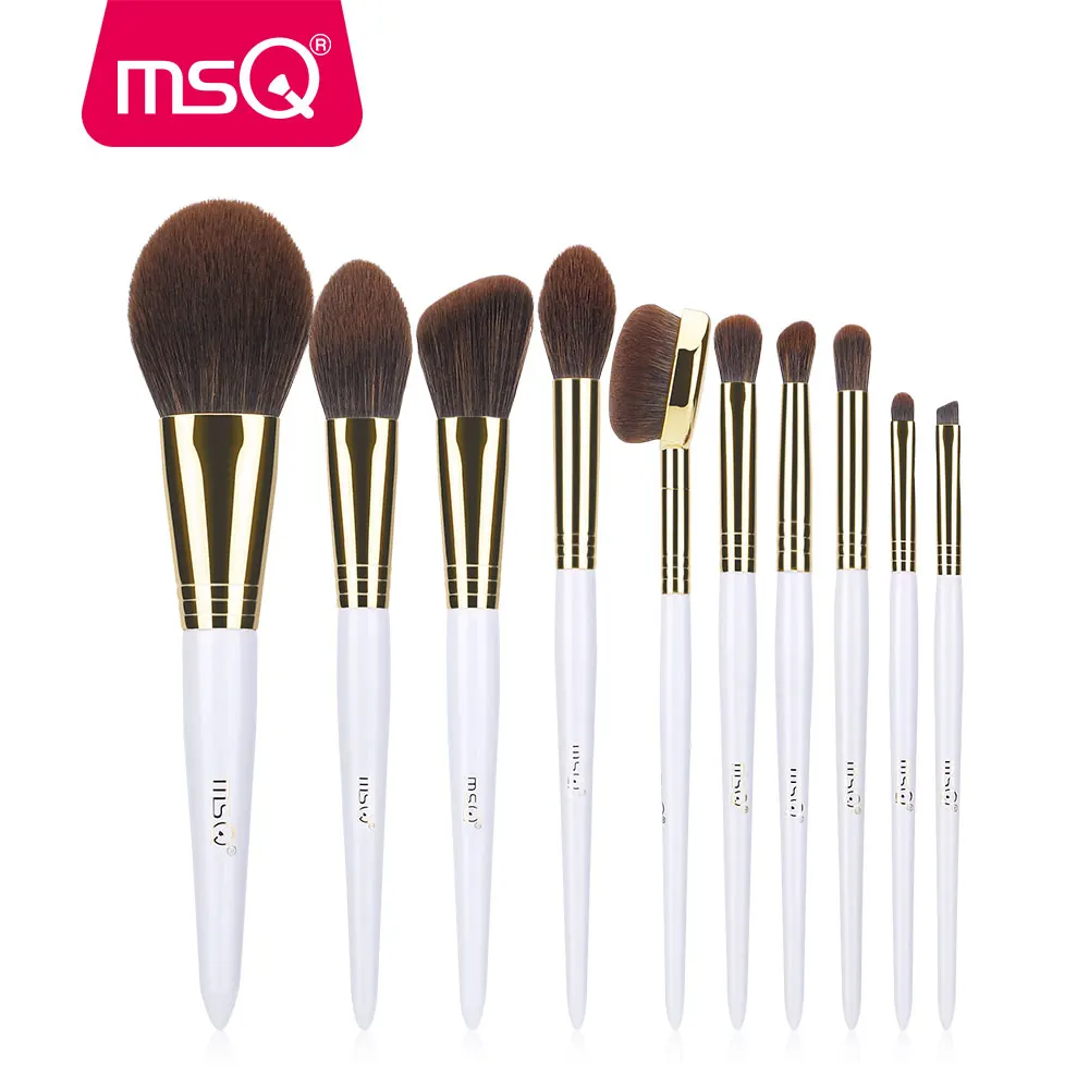 

MSQ 10pcs Makeup Brushes Set Powder Eyeshadow Foundation Eyebrow Cosmetics Synthetic Hair pincel maquiagem Maku Up Brushes Tools