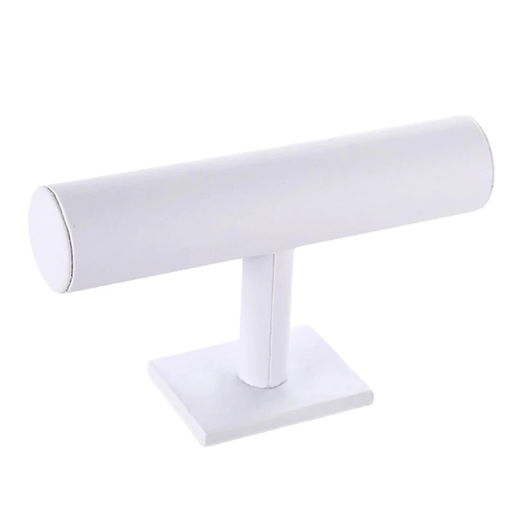 

White Velvet T-Bar Bracelet Bangle Watch Display Jewelry Packaging Rack Necklace Hair Bands Headband Stand Organizer Holder