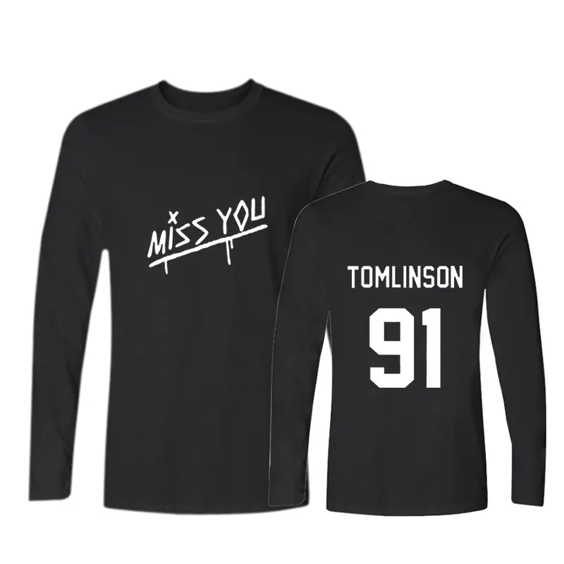 BTS England Singer Louis Tomlinson 91 Print long T-shirt tops Fashion Long Sleeve T Shirt Women Fans Pattern Tee Shirt Clothes