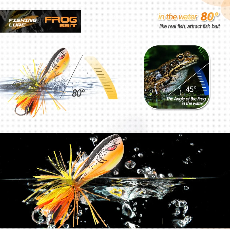 DONQL 1Pcs Frog Fishing Lure 9.5g 9cm Top water Snakehead Hard Bass Baits With Sharp Double Hooks Popper Fishing Tackle          (2)