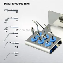 1 set EEKS Scaler Endo Kit for ental ultrasonic piezo scaler endo tips Silver Endo tip for EMS dental scaler endodontics