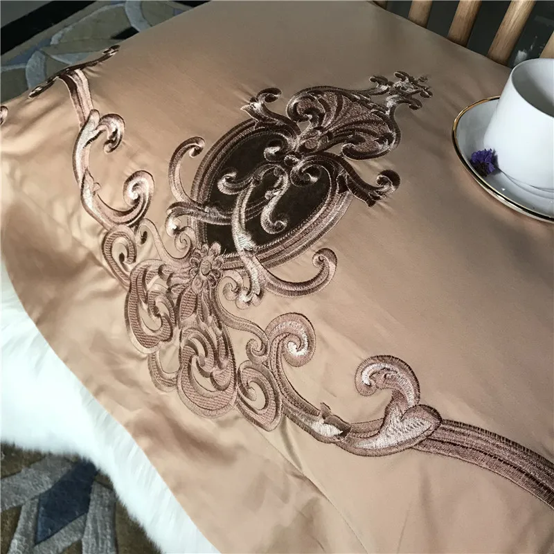 Clearance Royal Egyptian embroidery luxury cotton camel 4/6 oversize bed covers, oversize bed sheets, down quilt covers/flax pillowcases 14