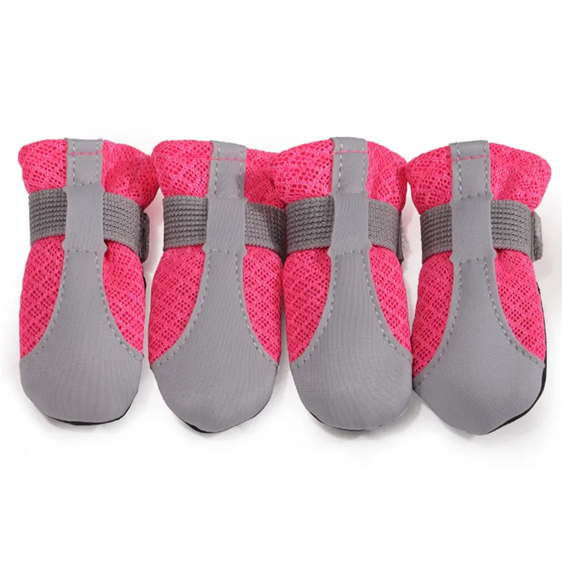 S-XL Breathable Net Summer Shoes for Dogs 4PcsSet Cute Dog Boots Anti-slip Rubber Sole Puppy Sneakers Pet Supplies #F#40DC13 (24)