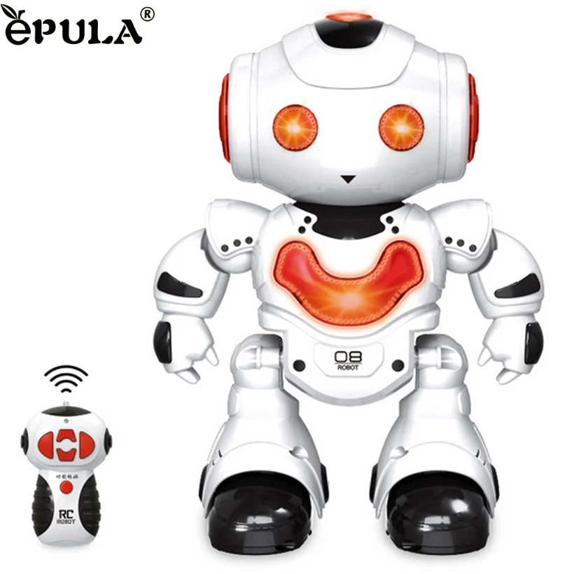 

Newly Design Funny RC Robot Toys Electric Flash Light Music Dancing Walking Robots Developmental Toys Kid Gift Robot 81108