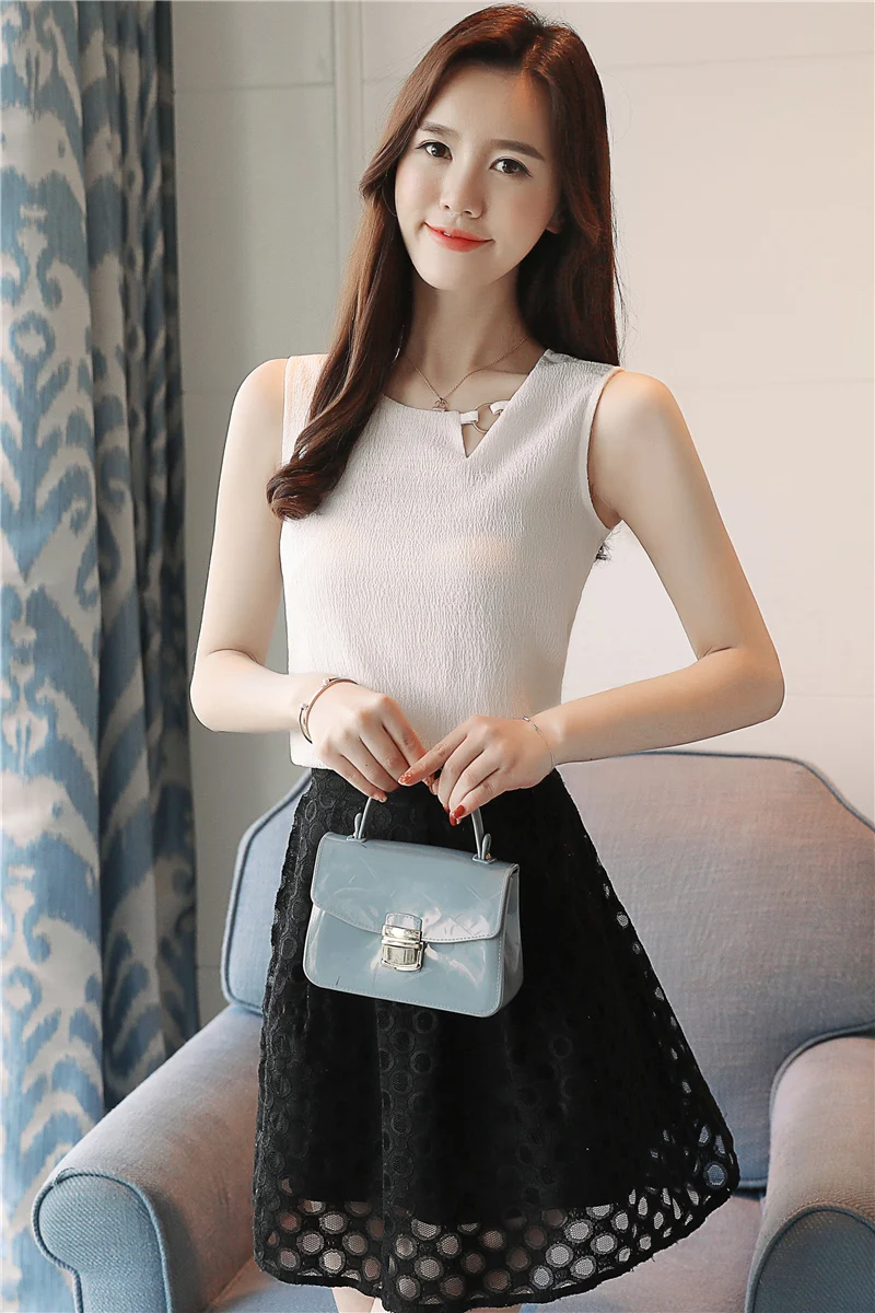 Fashion feminine blouses chiffon women blouse shirt sleeveless summer ladies tops blusas sexy chiffon blouse women shirt 0266 40