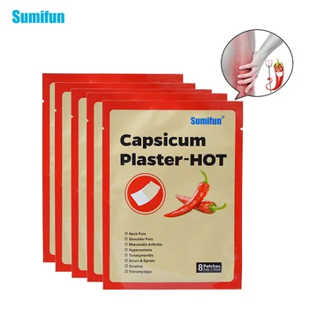 

8 Pcs Health Care Patch Chinese Medical Pain Hot Capsicum Plaster to Relieve Joint Pain Relief Muscle Tension in Chilli Back Ne