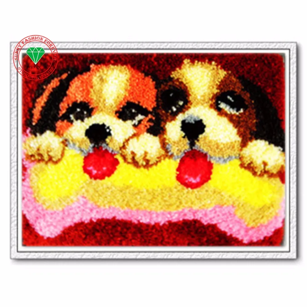 Latch Hook Kit Rug Cushion Mat DIY Craft Cross Stitch Needlework