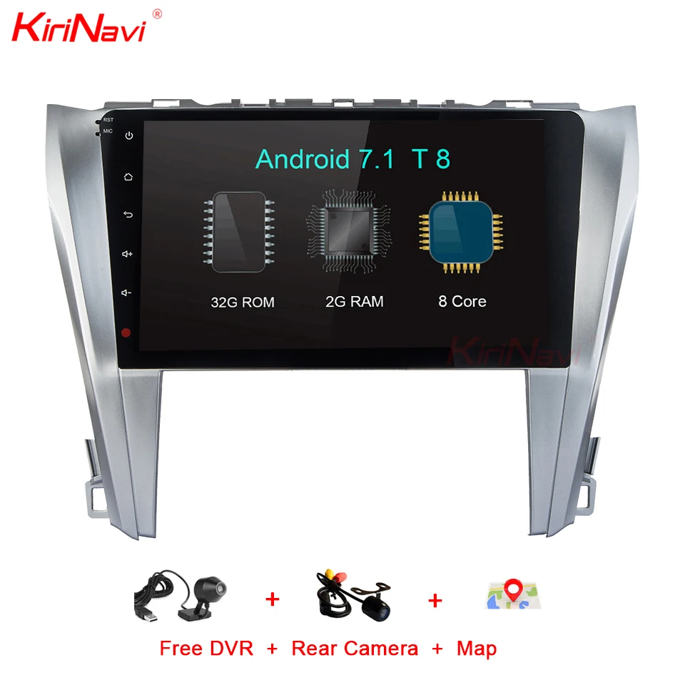 

KiriNavi Octa Core Android 7.1 Car GPS Navigation For Toyota Camry Multimedia DVD Player Audio Stereo Radio 2015 + Bluetooth RDS