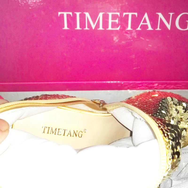 TIMETANG Amazing Hot Bling Boots Super Star Glitter Women Long Boot Sexy Ladies Peep Toe Over-The-Knee Thigh High Girl Shoes