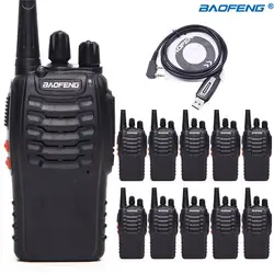 10 шт. Baofeng BF-888S Мини Walkie Talkie двухстороннее радио bf888s UHF 400-470 мГц Портативный радио CB Любительское радио КВ трансивер Охота