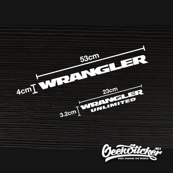 Waterproof Reflective 2pcs Sport Engine Hood Fender Side”Wrangler” Car Styling character sticker Decal Vinyl for Jeep Wrangler