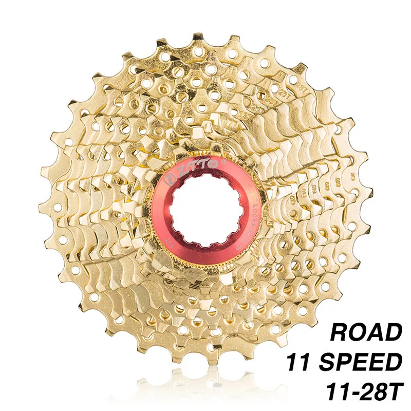 

Wear Resistance Practical Bicycle Flywheel 11speed 11-28T Golden Steel Durable Chrome Plated Surface Cycling Accessories Parts