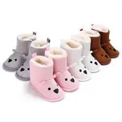 Зимняя теплая Нескользящая бархатная обувь для маленьких мальчиков и девочек 0-1 лет