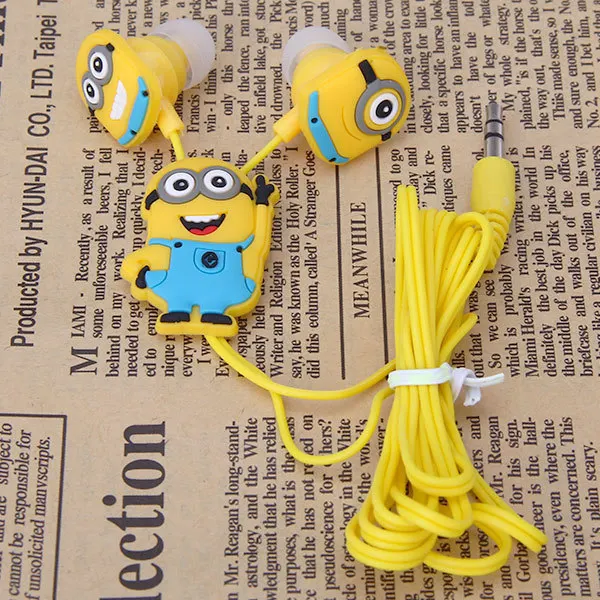 New 2014 Despicable Me Minions headset Style 3.5 mm headphone