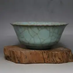 Антикварный эпохи династии Сун фарфоровая миска, Те Гуань печи для обжига, открытие кусок чаши, ручной работы/коллекция и украшением в виде