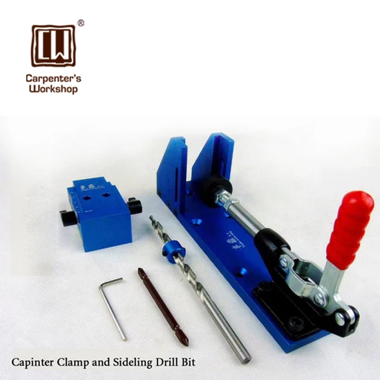 Woodworking Tool Pocket Hole Jig Woodwork Guide Repair Carpenter Kit System With Toggle Clamp And Step