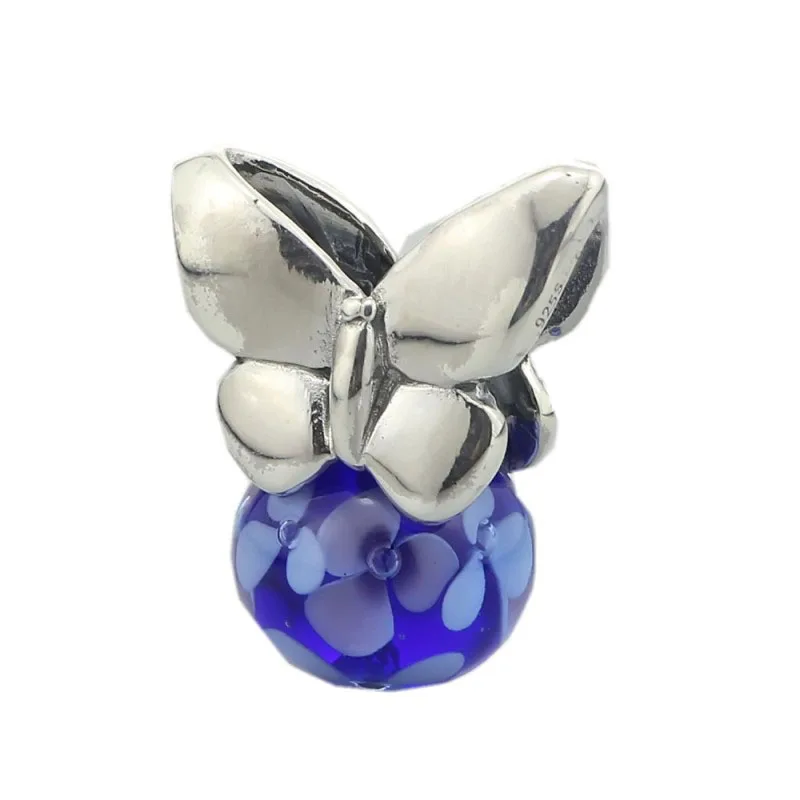 

925 Sterling Silver Summer Butterfly Charm Beads Fit European 3 mm Bracelet & Necklace Jewelry