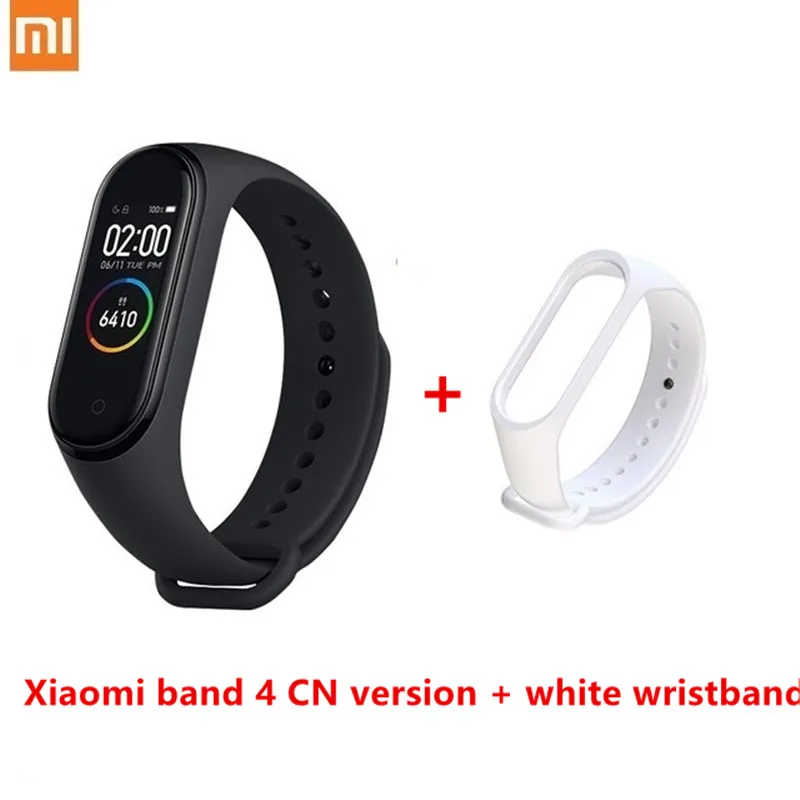 Xiaomi Mi band 4 smart AI фитнес-трекер для измерения сердечного ритма 50 м водонепроницаемый сенсорный цветной экран Bluetooth 5,0 браслет - Цвет: 4 n white strap