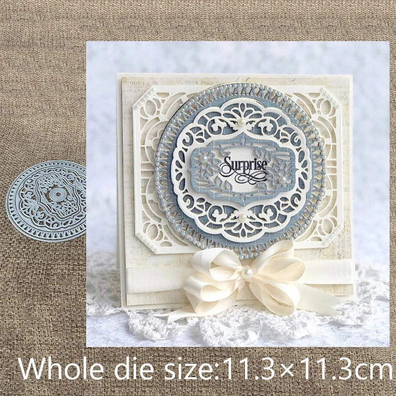 

New Design Craft Metal Cutting Die cut dies lace circle frame background scrapbook Album Paper Card Craft Embossing die cuts