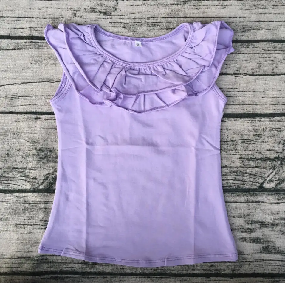 children sleeveless double ruffle tank top custom baby clothes girls