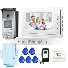ENVÍO de la Nueva Pantalla a Color de 7 pulgadas Video de La Puerta Del Timbre Del Teléfono Sistema de intercomunicación 1 Monitor de Cámara de Acceso RFID 1 Blanco En Stock