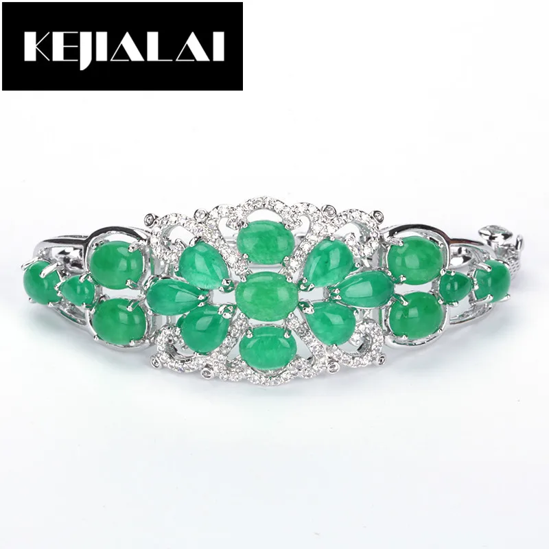 

Steampunk Style Large Bracelet Bangle Natural Stone Beads Flower Pattern Wristband Bangle for Women Girls Shining Zirconia Gift