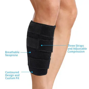 

WooTShu Calf Brace Adjustable Shin Splint Support Sleeve Leg Compression Wrap for Pulled Calf Muscle Pain Strain Injury, Swell