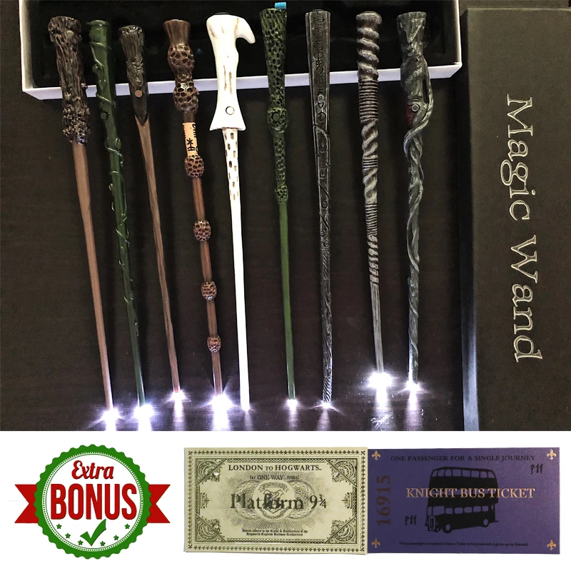 

12 Styles Light Up Harri Potter Magic Wand LED Lumos Cosplay Gift Boys Girls Children