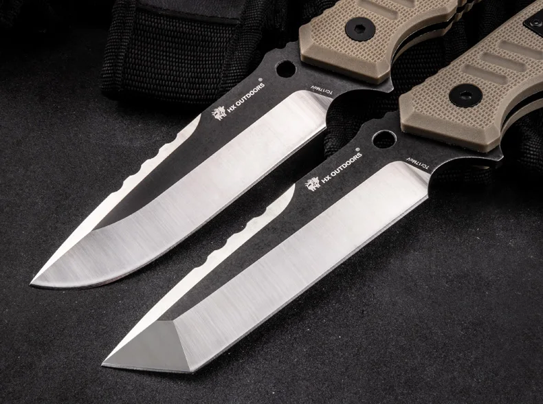 HX OUTDOORS Fixed Blade Knife Hunting Knives 58Hrc, 7cr17mov Steel Survival knife Essential tool For Man Gift Knife Dropshipping