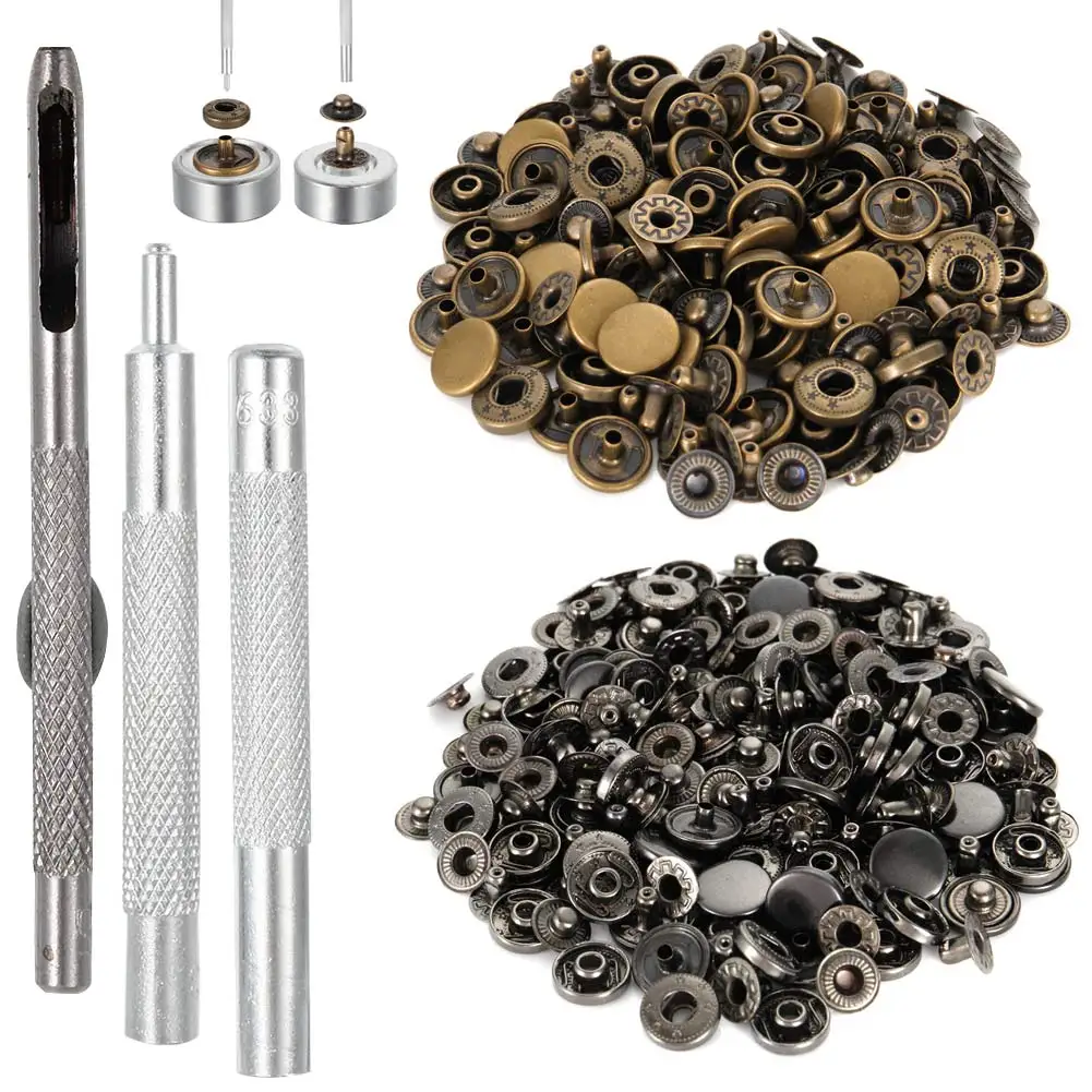 

12.5MM 40 Sets Metal Snap Button Snaps Fasteners With 4 Pieces Fixing Tools Press Studs Clothing Tool Kit SDF-SHIP